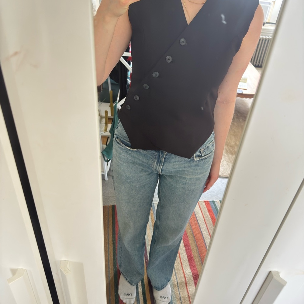 The Frankie Shop Maesa Asymmetric Woven Vest